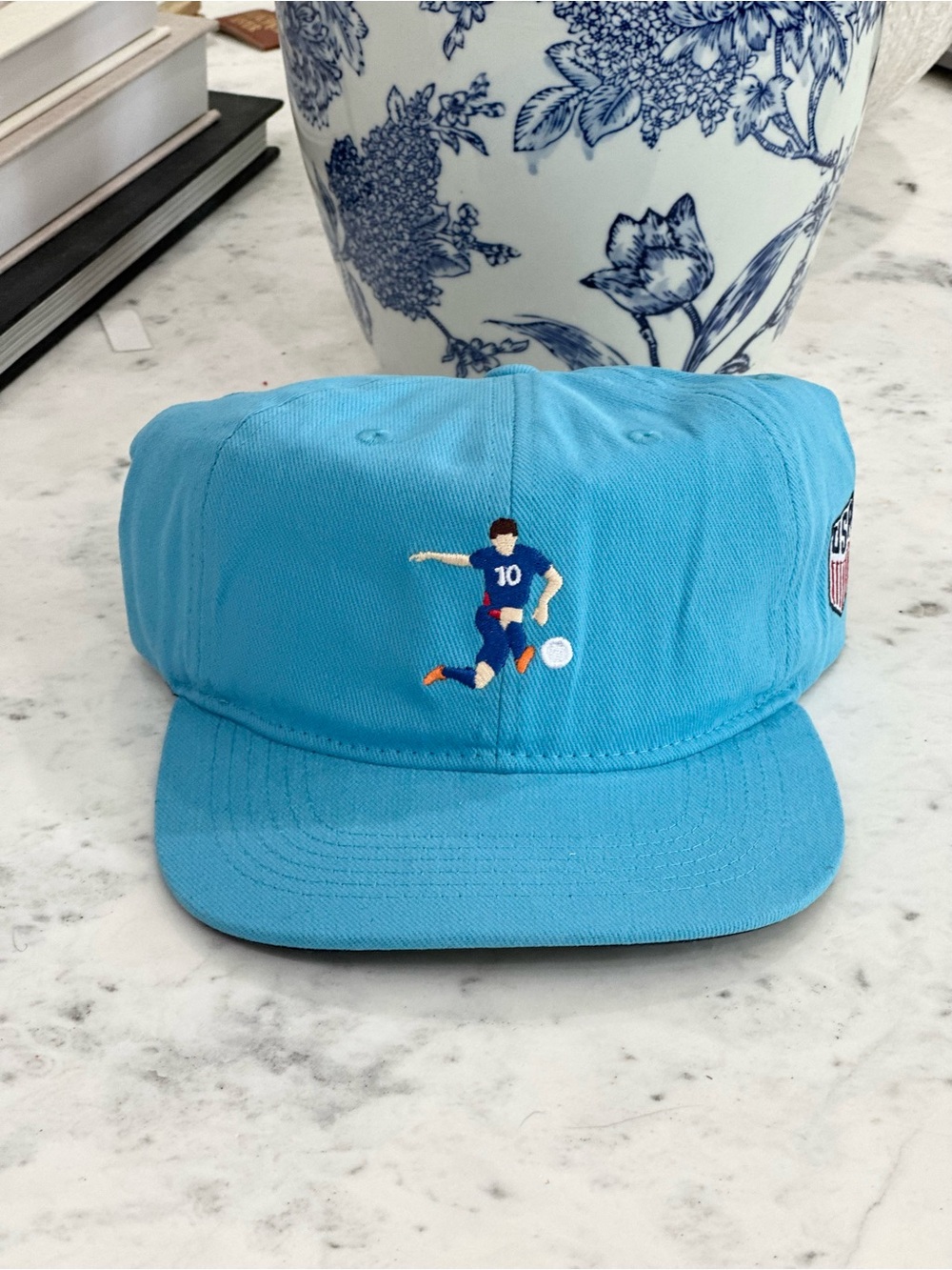 Christian Pulisic USA Soccer Men's Light Blue  Embroidered Hat
